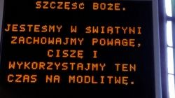 Wyświetlacz LED z polskim tekstem w kościele