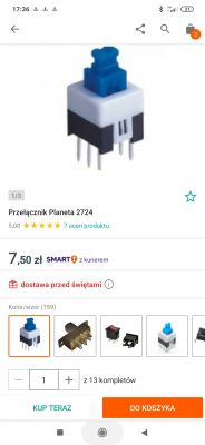 President Herbert 1 - Wybór przełączników 7x7x5 mm, 6 pin: locking czy unlock?