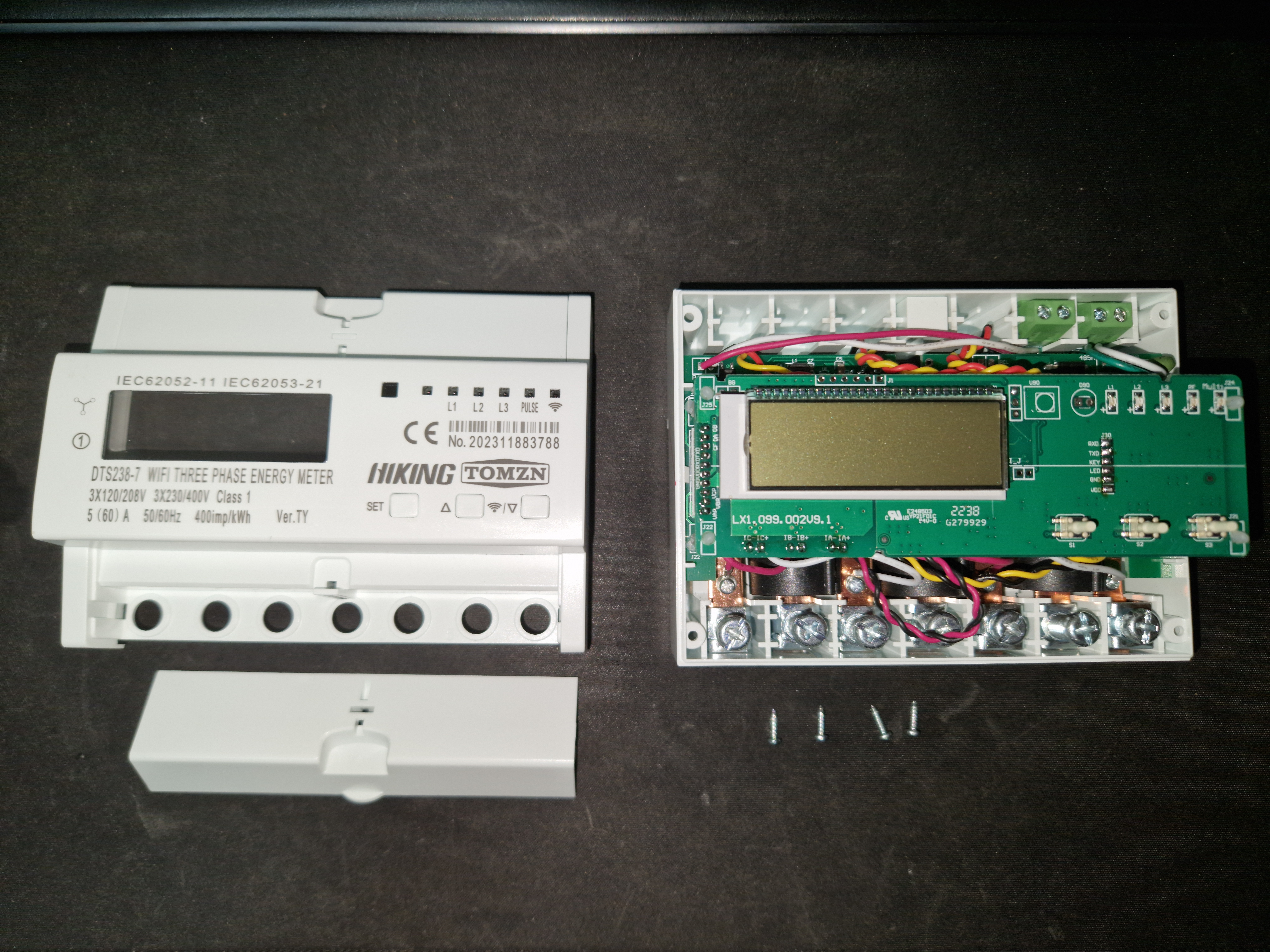 Three-phase smart meter Hiking DTS238-7 TOMZN 60A - interior