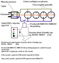 Bezpieczne sterowanie listwą zasilającą przez USB z przekaźnikiem 5V 8A/250V