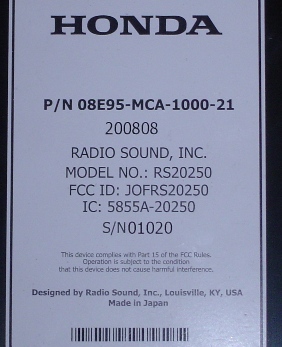 Clarion CB w motocyklu Honda Goldwing