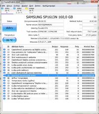 SAMSUNG SP1613N - Ocena stanu dysku na podstawie danych S.M.A.R.T.