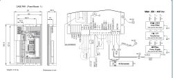 Schemat podłączeń napędu serwo DC i rysunek wymiarowy panel-mount w mm