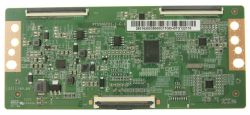 Green PCB with integrated circuits, ribbon connectors, and a white barcode label