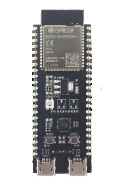 ESP32-S3-DevKitC-1 board with USB-C ports, BOOT and RESET buttons