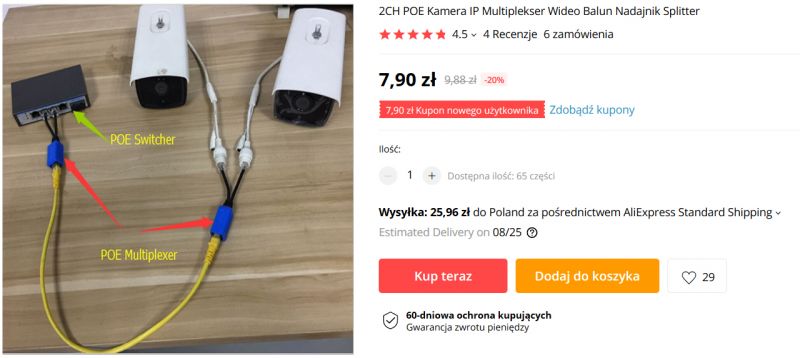 Powering Two IP Cameras with One Twisted Pair POE Cable: Is it Feasible?
