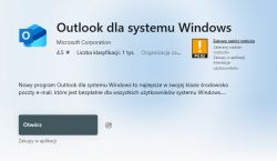 Zrzut ekranu aplikacji Outlook dla systemu Windows z ocenami