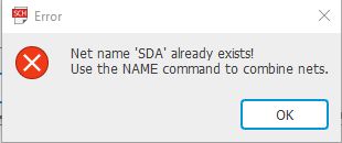 [EAGLE] Odwoływanie się do etykiety w innym arkuszu - SDA, Net Name