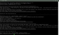 WiFi Thermometer Configuration in PuTTY Screenshot of PuTTY with WiFi thermometer configuration logs.