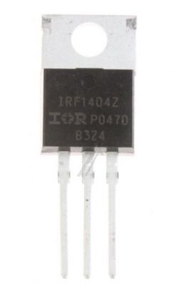 Tranzystor IRF1404Z w obudowie z trzema nóżkami.