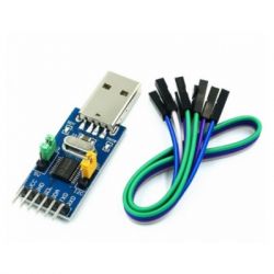 USB UART Adapter with Wires USB UART adapter with colored wires.