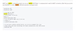 Screenshot showing a document snippet with instructions for using the 'waitFor' command in an autoexec.bat script.
