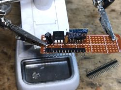Prototype Circuit Board with Components Prototype circuit board with mounted electronic components