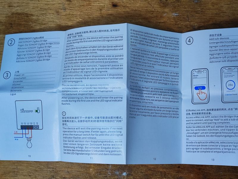 Sonoff ZBMini Pairing Instructions User manual for Sonoff ZBMini relay showing pairing instructions.