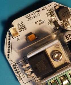 Close-up of a circuit board with electronic components.