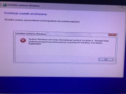SSD instalacja systemu W10 - Problem z instalacją sysytemu na nowym dysku SSD