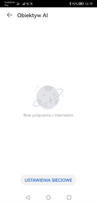 Ekran Huawei P20 Pro pokazuje komunikat 