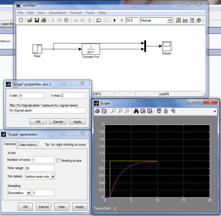 Matlab/Simulink - Scope wyświetla wykres tylko do 10
