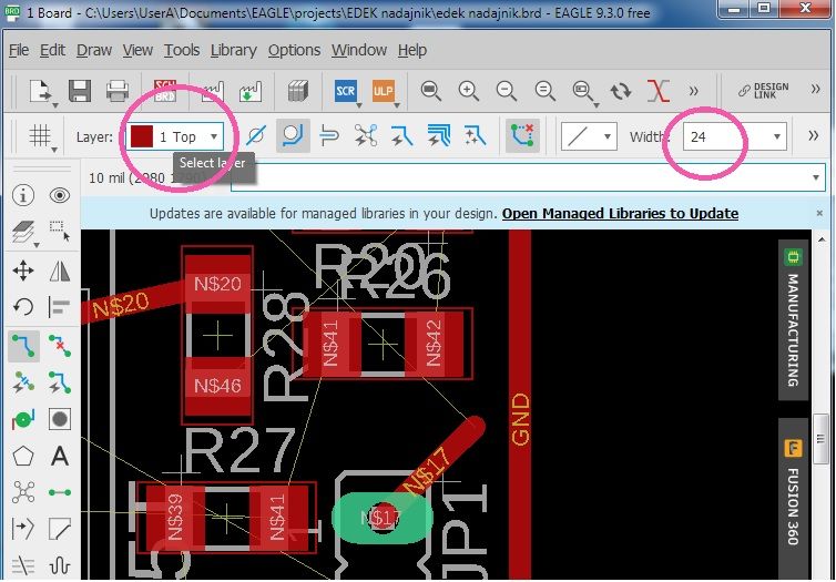 Tworzenie i wstawianie zworków w Eagle - poradnik krok po kroku