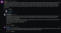 Zrzut ekranu z dyskusji w komentarzach pod filmem na YouTube na temat przepięć elektrycznych.