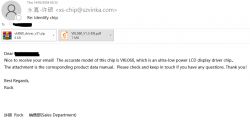 Email about VKL060 Chip Identification Screenshot of an email regarding VKL060 chip identification.