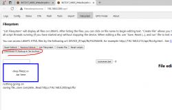 Screenshot of the LittleFS web application with an option to download a backup in tar archive.