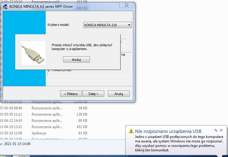 Konica Minolta Bizhub 210 162 Nie Instaluje Sterownikow Usb