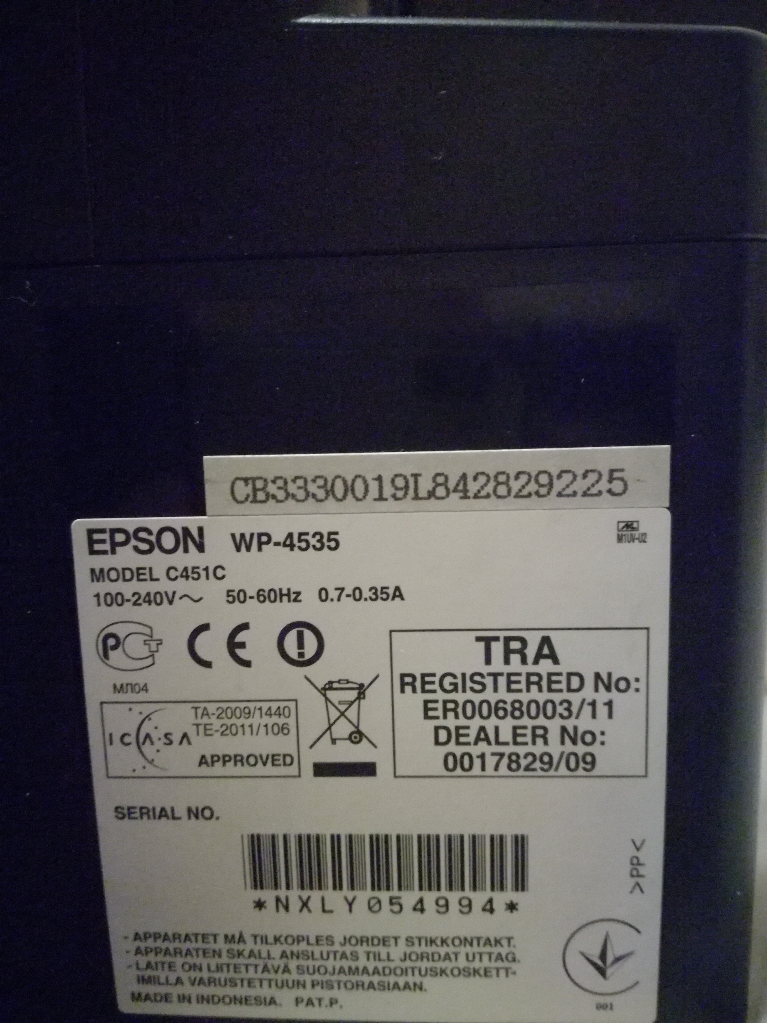 EPSON WorkForce Pro WP4535 DWF.Napełnianie oryginalnych tuszy Epsona.