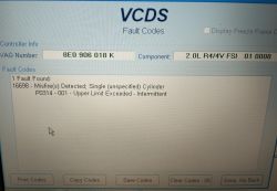 Audi a4 b6 03r. 2.0 fsi AWA - 16698 Wypadanie zapłonu, silnik przerywa