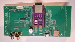 PCB with ESP32 module and USB-C connectors along with a card reader.