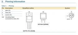 Diagram pinów tranzystora MOSFET z oznaczeniami G, D, S