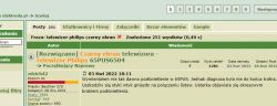Wyniki wyszukiwania na forum dotyczące czarnego ekranu telewizora Philips.