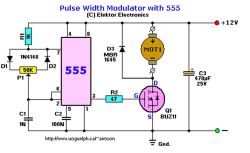 Schemat regulatora PWM z NE555 do sterowania silnikiem DC