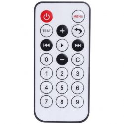 Toy remote control with multiple functional buttons.