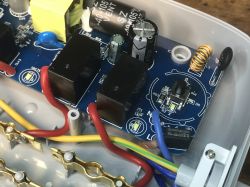 Interior of QC USB Power Strip LDNIO SEW3452 Interior of a power strip with electronic components.