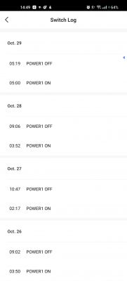 Which Smart Life WiFi switch or plug records on/off status history in the app?