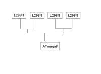 Atmega8 i L298N. Sterowanie 4 silników krokowych.