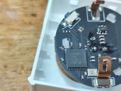 Interior of Sonoff SNZB-03 Sensor Interior of Sonoff SNZB-03 sensor showing the CC2530 chip on a circuit board.