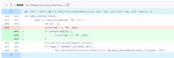 Screenshot showing code differences in the source file json_interface.c in the project.