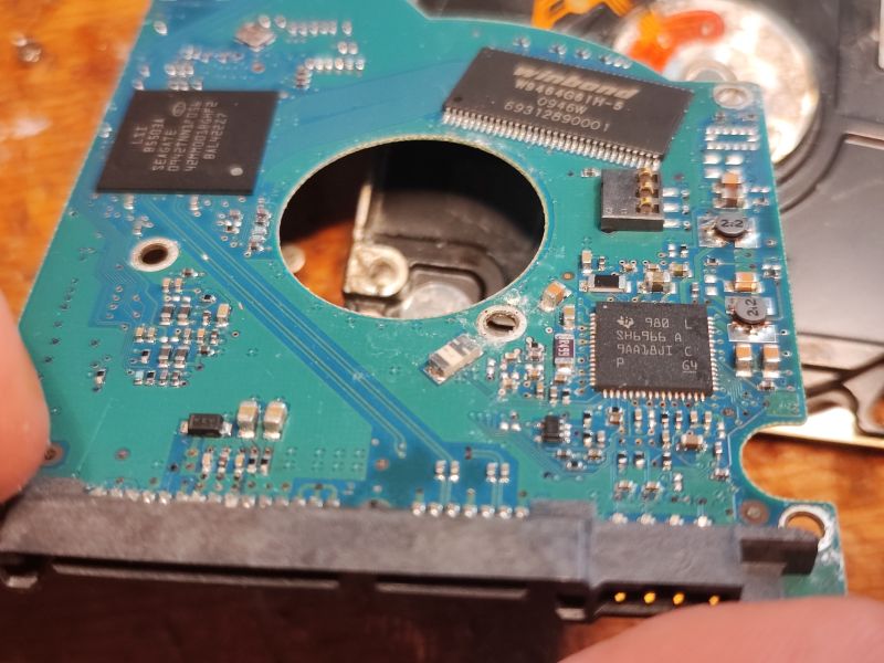 Hard Drive Circuit Board Circuit board with electronic components of a hard drive.