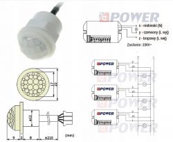 ePOWER motion sensor installation diagram.