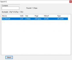 Chip Detection in NeoProgrammer NeoProgrammer window detecting UC25WQ40 chip.