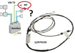 VW T5 2004: Lokalizacja i podłączenie anteny alarmu w systemie komfort 6Q0 959 433 E z Polo