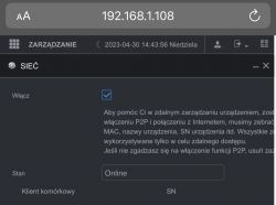 Brak podglądu kamer w aplikacji DMSS na iOS przez transmisję danych - Rejestrator BCS, TP-link