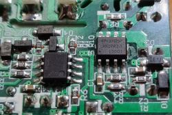Mini Switch Module with KP15052SP Chip Close-up of a mini switch module with a KP15052SP chip on a green PCB.