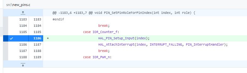 HAL_PIN_Setup_Input added for IOR_Counter_f case Code fragment in new_pins.c shows added HAL_PIN_Setup_Input line