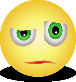 Emoji with a suspicious and impatient facial expression