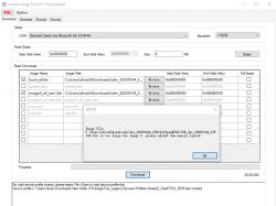 Screenshot of Ameba Image Tool V2.7.18 interface showing an error message.