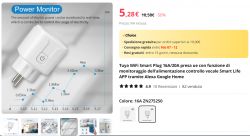 Advertisement for Tuya WiFi Smart Plug with energy monitoring function.