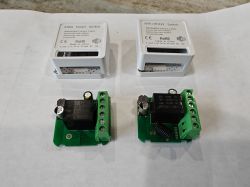 Tuya WiFi Smart Switches and Their Electronic Boards Two Tuya WiFi Smart Switches modules with electronic boards.
